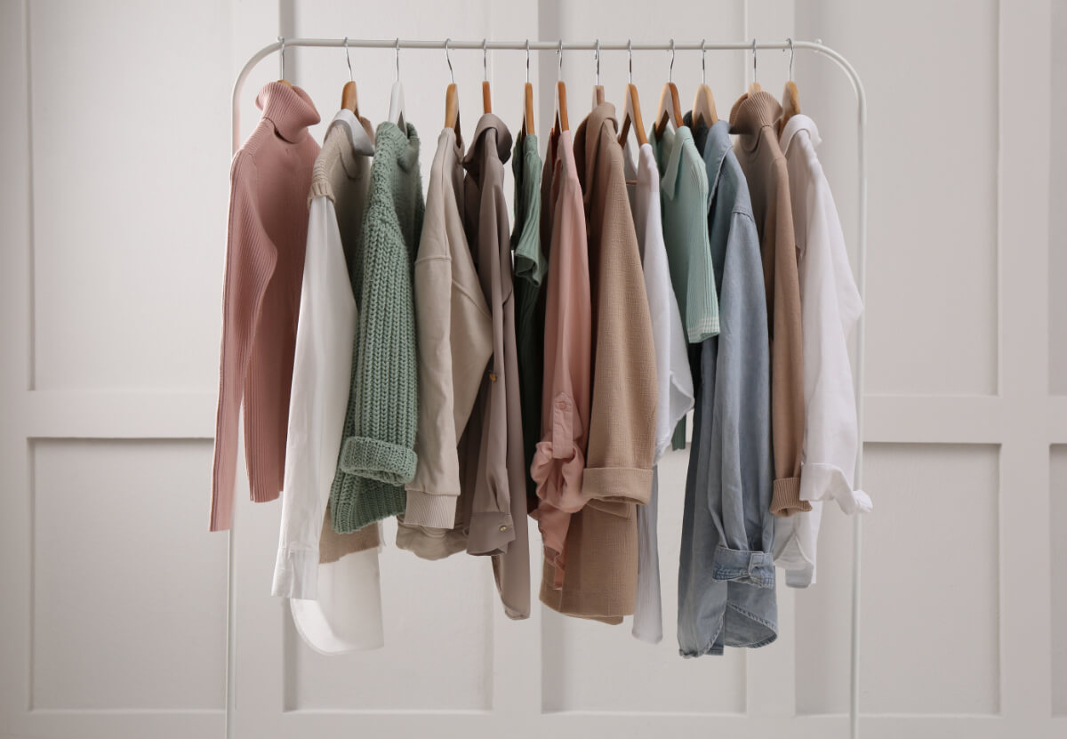 hung neutral clothes