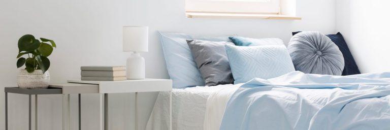 Sudsies white and blue bedsheets