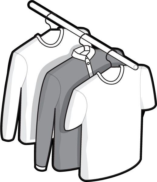hung clothes illustration