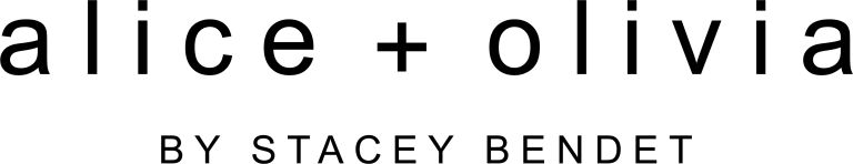 alice + olivia by Stacey Bendet logo in black minimalist typography