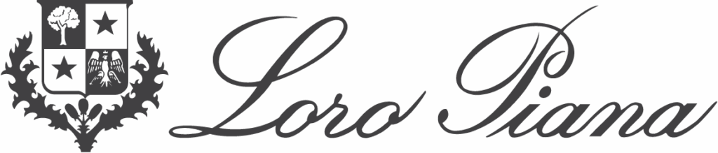 Loro Piana logo with heraldic crest and elegant script lettering