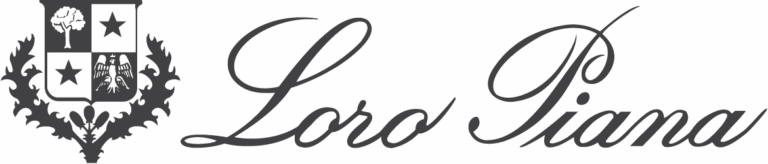 Loro Piana logo with heraldic crest and elegant script lettering