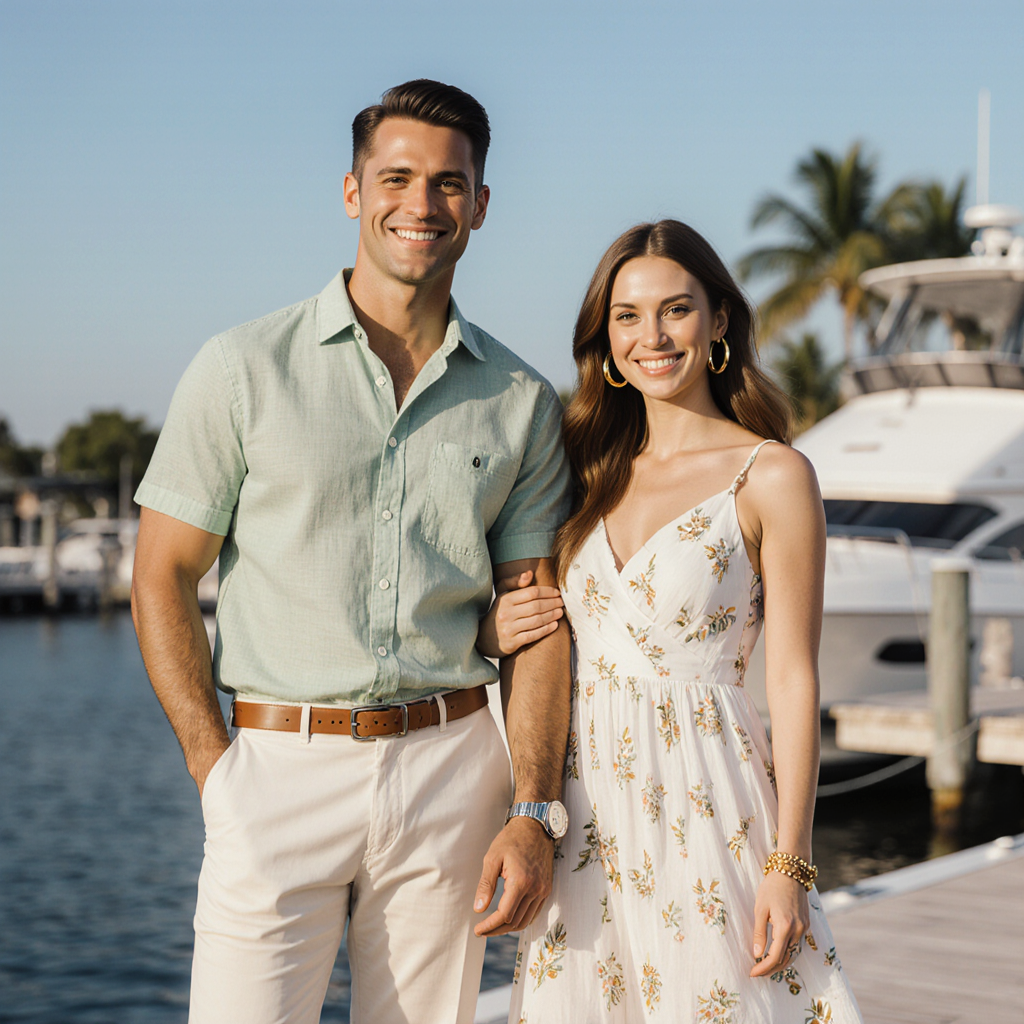 Couple enjoying Kings Bay waterfront lifestyle in Coral Gables with Sudsies pickup and delivery care.
