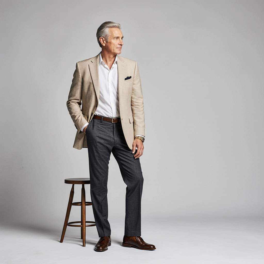 Elegant gentleman in tailored attire representing refined style at Woodfield Country Club, Boca Raton.